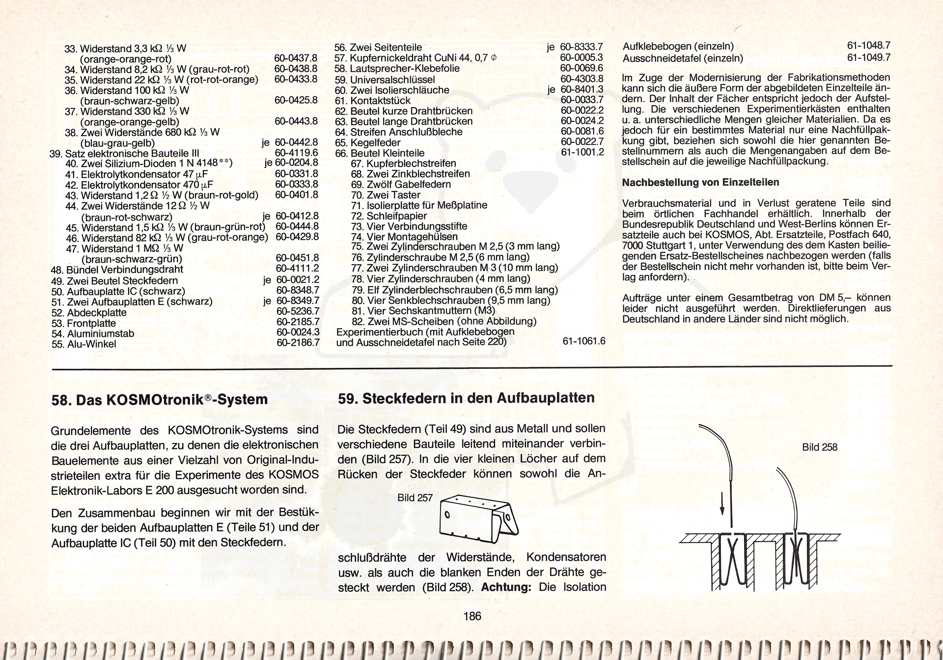 Kosmos Elektronik Labor E200 Handbuch Seite 186
